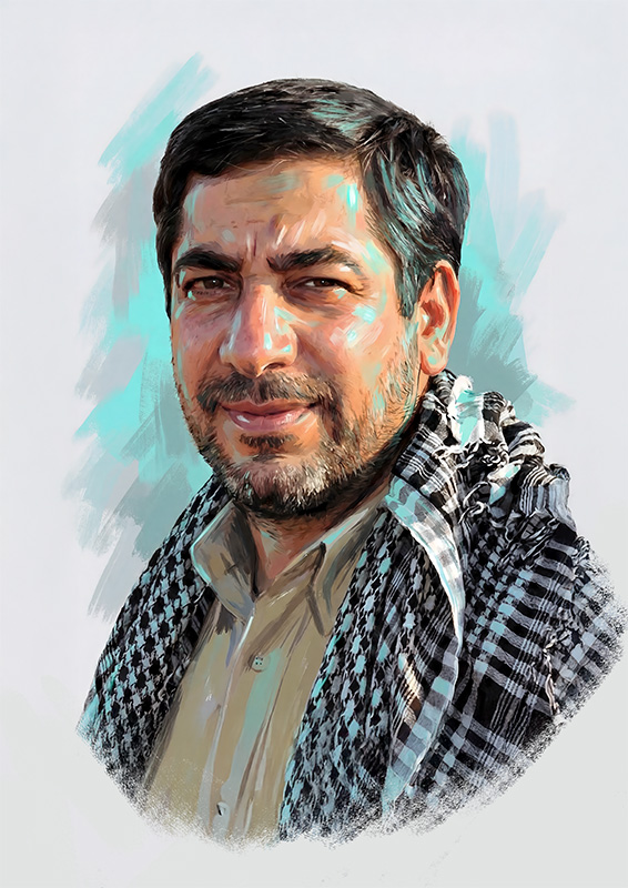 تصویرسازی چهره شهید حسین پورجعفری